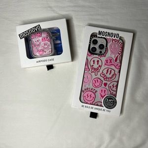 Mosnovo iPhone 13 ProMax Case & Apple Airpods 1 & 2 Case Matching Set